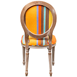 Стул бежевый в разноцветную полоску из натурального бука с изображением птиц и цветов Blooming Birds Colorful Stripes Chair варинант исполнения - 3 | Loft Concept в Омске