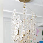 Подвесной светильник декорированный цветами из стекла Lightness of Flowers варинант исполнения - 6 | Loft Concept в Омске