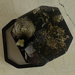 Шкатулка из эпоксидной смолы с цветами черная Epoxy Resin Square Box Black варинант исполнения - 4 | Loft Concept в Омске