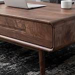 Кофейный стол из массива дерева с выдвижными ящиками Coffee Walnut Table варинант исполнения - 6 | Loft Concept в Омске