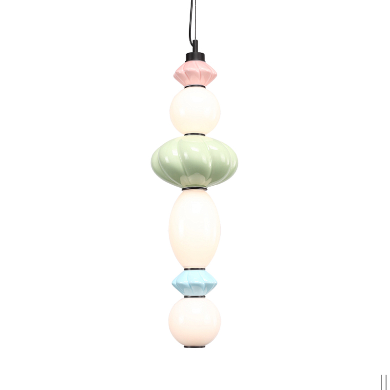 Подвесной светильник фигурный с керамическими элементами 24W LED Fragrant Light Зеленый Голубой Розовый в Омске | Loft Concept 
