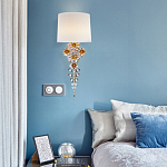 Бра с цветочным основанием и тканевым абажуром Tugella Flower Lamp варинант исполнения - 4 | Loft Concept в Омске