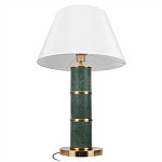 Настольная лампа на основании из зеленого мрамора с белым абажуром Noelia Green варинант исполнения - 3 | Loft Concept в Омске