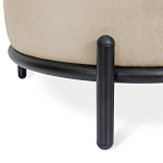 Банкетка круглая бежевый велюр на 4-х металлических ножках черного цвета SANJAY варинант исполнения - 2 | Loft Concept в Омске