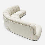 Диван Limoges полукруглой формы с обивкой букле молочного цвета варинант исполнения - 1 | Loft Concept в Омске