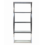 Металлический стеллаж со стеклянными полками Molecule варинант исполнения - 2 | Loft Concept в Омске