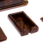 Настольный письменный набор с часами из природного камня обсидиана  Contract Extended варинант исполнения - 5 | Loft Concept в Омске