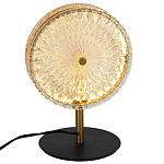 Настольная лампа с плафоном из рельефного стекла Peony Glass Bronze  варинант исполнения - 2 | Loft Concept в Омске