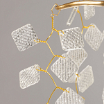 Люстра подвесная золотого цвета с декоративными ветвями и прозрачными рельефными подвесками FAIRYTREE Light варинант исполнения - 10 | Loft Concept в Омске