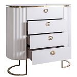 Комод белый овальный с мраморной столешницей Thoroughbass варинант исполнения - 2 | Loft Concept в Омске