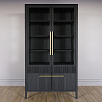 Витрина Primo со стеклянными фасадами и буфетом шпон Черный дуб варинант исполнения - 2 | Loft Concept в Омске