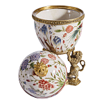 Шкатулка в форме яйца на величественных львах из фарфора с бронзовыми элементами Eden Garden варинант исполнения - 7 | Loft Concept в Омске