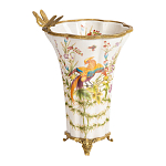 Ваза из фарфора с бронзовой стрекозой  Paradise Dragonfly варинант исполнения - 1 | Loft Concept в Омске