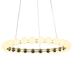 Люстра светодиодная кольцевая с круглыми плафонами белого цвета PEARLS Suspension 48 варинант исполнения - 3 | Loft Concept в Омске