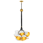 Люстра с 15-ю белыми  плафонами с золотой внутренней поверхностью Hinkley варинант исполнения - 7 | Loft Concept в Омске