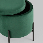 Зеленый пуф на черных ножках SANJAY варинант исполнения - 3 | Loft Concept в Омске