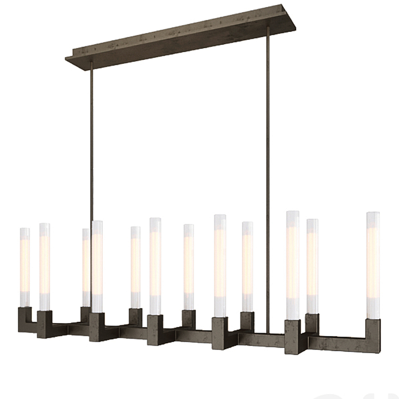 Люстра CANELLE Linear Chandelier 12 Modern Black Черный матовый в Омске | Loft Concept 