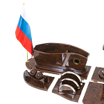 Настольный письменный набор с часами из природного камня обсидиана Competent Leader варинант исполнения - 3 | Loft Concept в Омске