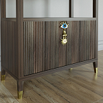 Стеллаж со стеклянными полками Elsa Dreams Walnut варинант исполнения - 1 | Loft Concept в Омске