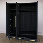 Большой Шкаф Primo Черный дуб с 3 дверьми и 3 выдвижными ящиками варинант исполнения - 8 | Loft Concept в Омске
