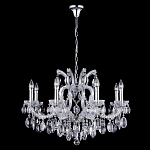 Люстра подвесная с 8-ю лампочками и прозрачными хрустальными подвесками на хромированном основании Crystal lamps варинант исполнения - 2 | Loft Concept в Омске