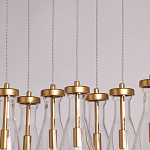 Люстра с 9-ю прозрачными стеклянными плафонами в форме капли Lucid Rain  варинант исполнения - 6 | Loft Concept в Омске