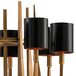 Люстра с 8-ю черными цилиндрическими плафонами Stylistic Lines варинант исполнения - 1 | Loft Concept в Омске