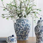 Ваза с крышкой и бело-синим цветочным узором Blue & White Ornament  варинант исполнения - 7 | Loft Concept в Омске