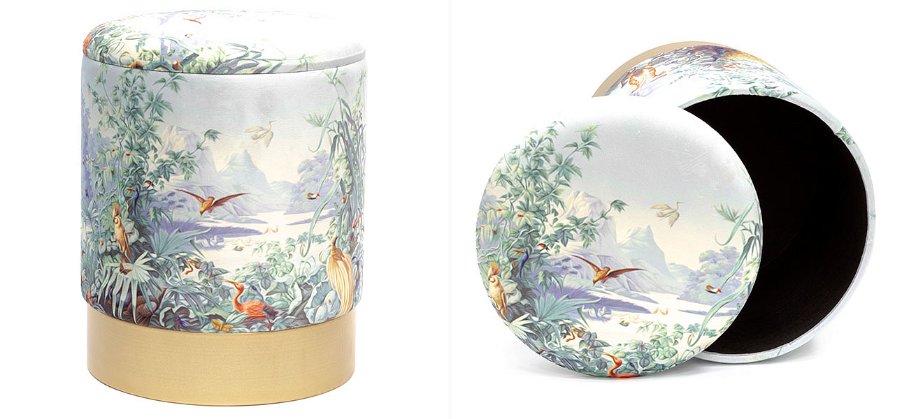 Пуф PUF Jungle Print с крышкой Adrian Пуф PUF Jungle Print с крышкой Adrian - Loft-Concept в Омске