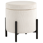 Молочный пуф на черных ножках SANJAY варинант исполнения - 1 | Loft Concept в Омске