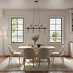 Люстра подвесная с 8-ю лампами и стеклянными круглыми подвесками Currey & Company варинант исполнения - 2 | Loft Concept в Омске