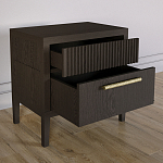 Прикроватная Тумбочка Primo с двумя ящиками Темный орех варинант исполнения - 5 | Loft Concept в Омске