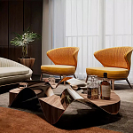 Дизайнерский журнальный стол волнистой формы Nyxacad варинант исполнения - 4 | Loft Concept в Омске