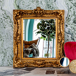 Зеркало настенное золотое с резным орнаментом Classic Ornament Mirror варинант исполнения - 2 | Loft Concept в Омске