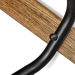 Барный стул со спинкой и металлической подставкой на 4-х деревянных ножках Зеленый Велюр Vendramin Chair варинант исполнения - 5 | Loft Concept в Омске