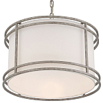 Подвесной светильник в виде барабана с тканевым абажуром и металлическим каркасом Warm Glow варинант исполнения - 2 | Loft Concept в Омске