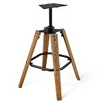 Барный стул со спинкой и подлокотниками на 4-х деревянных ножках Douglas Rhombus Серый Велюр варинант исполнения - 5 | Loft Concept в Омске