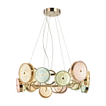 Люстра с плафонами из разноцветного стекла Glass Peonies варинант исполнения - 2 | Loft Concept в Омске