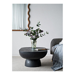 Столик кофейный черного цвета с овальной столешницей и круглым основанием Black Dalmen Table варинант исполнения - 10 | Loft Concept в Омске