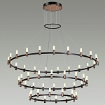 Люстра подвесная с тремя круглыми ярусами и цилиндрическими плафонами Arnaut Light варинант исполнения - 3 | Loft Concept в Омске