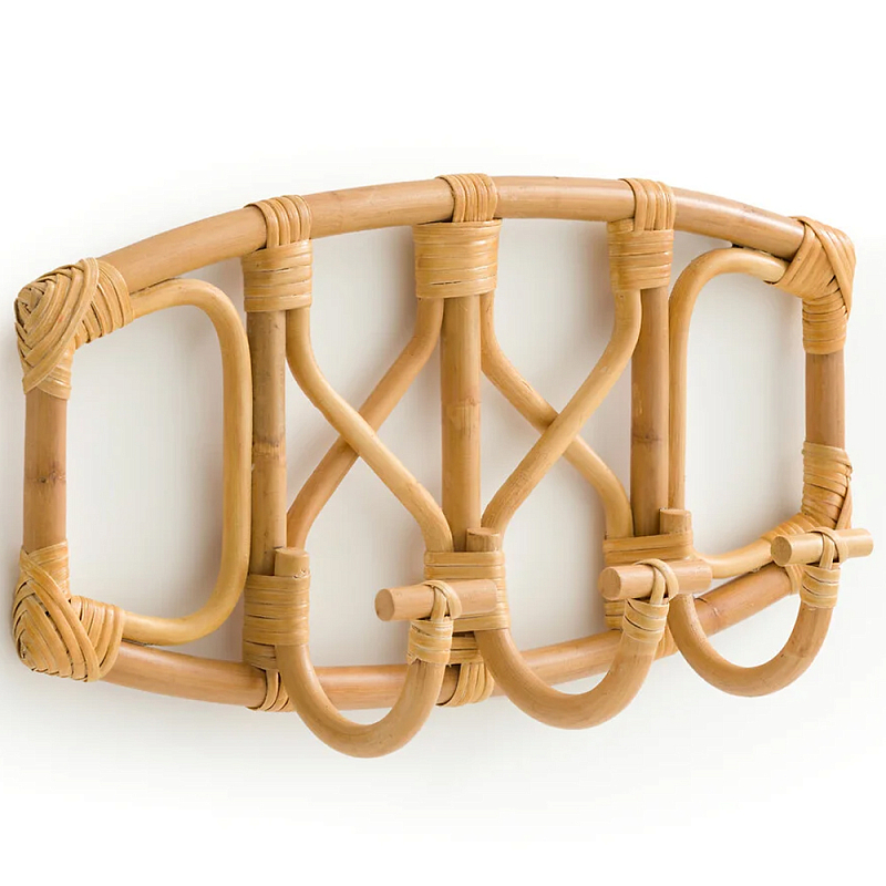 Настенная вешалка из ротанга Willa Wall Hanger S Бежевый Древесина в Омске | Loft Concept 