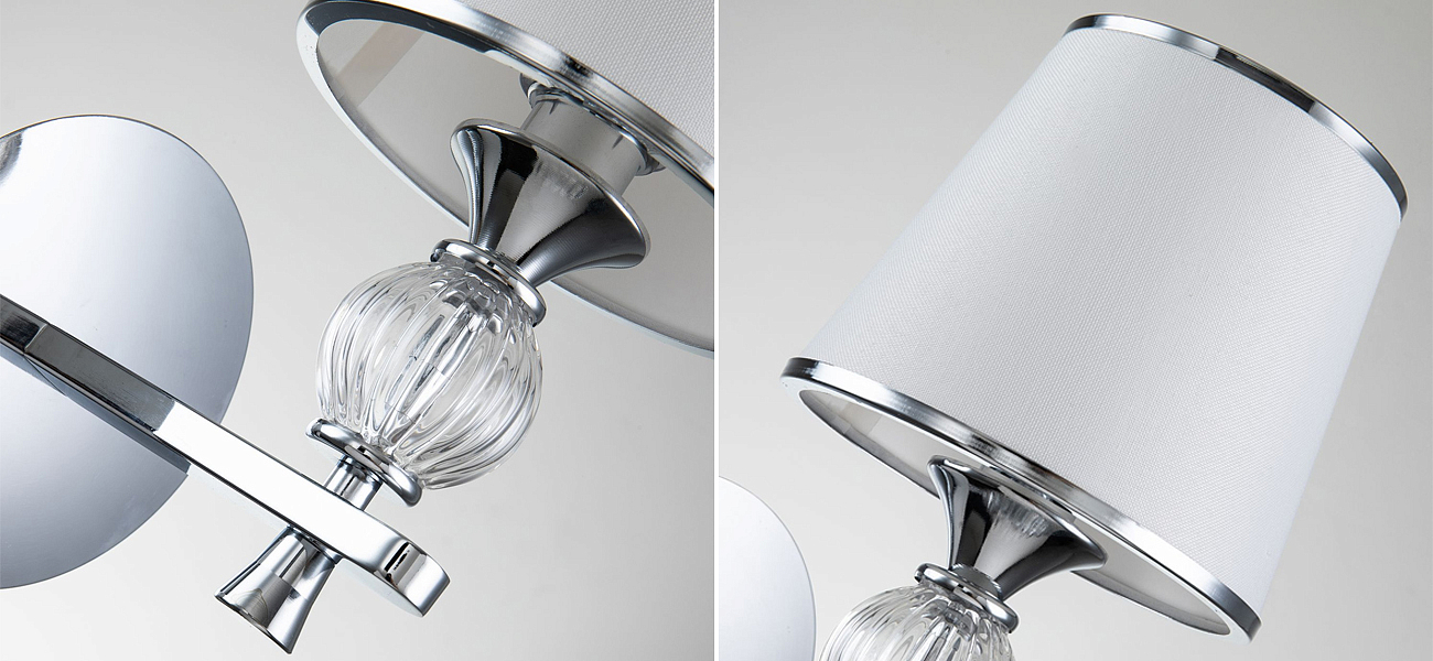 Бра цвета хром с тканевыми плафонами LUMINAIRE Бра цвета хром с тканевыми плафонами LUMINAIRE - Loft-Concept в Омске
