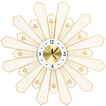 Часы настенные из металла в виде солнца с белым циферблатом Mirror Tower Clock варинант исполнения - 1 | Loft Concept в Омске