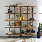 Стеллаж из массива дуба и стали Robson Rack Industrisal Metal Rust варинант исполнения - 4 | Loft Concept в Омске