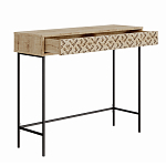 Консоль напольная деревянная с выдвижным ящиком с резным орнаментом HEATON CONSOLE OAK варинант исполнения - 1 | Loft Concept в Омске