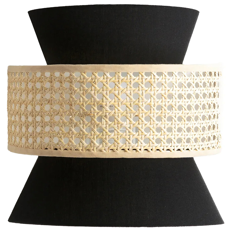 Бра с плетеным декором из ротанга Bonnie Wicker Black Wall Lamp Бежевый Черный Бра с плетеным декором из ротанга Bonnie Wicker Black Wall Lamp Бежевый Черный в Омске | Loft Concept