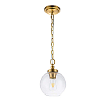 Подвесной светильник латунного цвета с прозрачным стеклянным плафоном Feiss варинант исполнения - 11 | Loft Concept в Омске