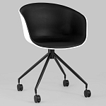 Офисное кресло из пластика с мягким сиденьем Eggshell Black варинант исполнения - 2 | Loft Concept в Омске