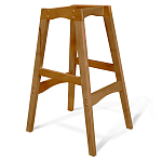 Барный стул со спинкой и подлокотниками на 4-х деревянных ножках Серый Велюр Ava Charm варинант исполнения - 4 | Loft Concept в Омске