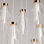 Люстра каскадная с 10-ю прозрачными плафонами Wave Line варинант исполнения - 4 | Loft Concept в Омске